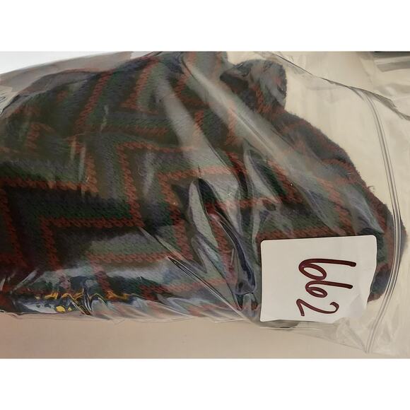 TALLY HO VTG Blue Red Green Chevron Print Button Up Waist Length Cardigan LARGE - Picture 7 of 7